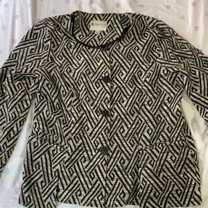 Inspired style Black and White Patterned Blazer